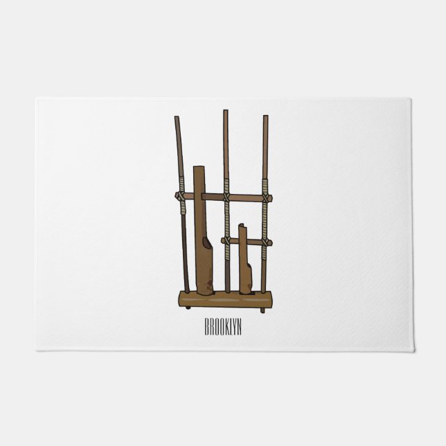 Felpudo Ilustracion de Angklung personalizado (Anverso)