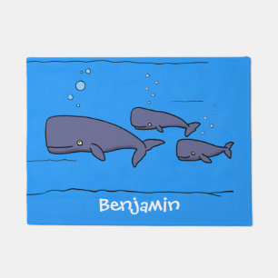 Felpudo Ilustracion de ballenas personalizados migratorias