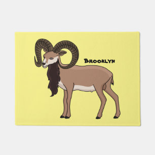Felpudo Ilustracion de cabra de Mouflon