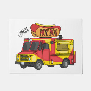 Felpudo Ilustracion de camión de comida para perros calien
