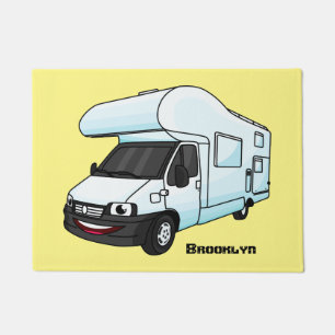 Felpudo Ilustración de dibujos animados de autocaravana fe