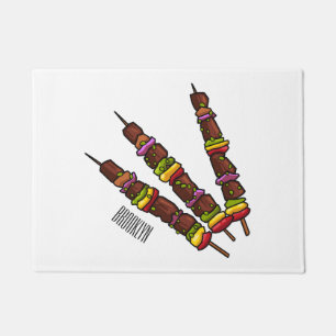 Felpudo ilustración de dibujos animados de kebab o kabob