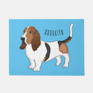 Felpudo ilustración de dibujos animados de perro basset ho