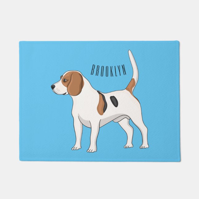 Felpudo Ilustración de dibujos animados de perro Beagle  (Anverso)