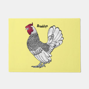Felpudo Ilustración de dibujos animados de pollo Sebright