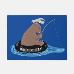 Felpudo Ilustración de dibujos animados de un oso lindo pe