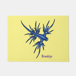 Felpudo Ilustracion de dragón azul