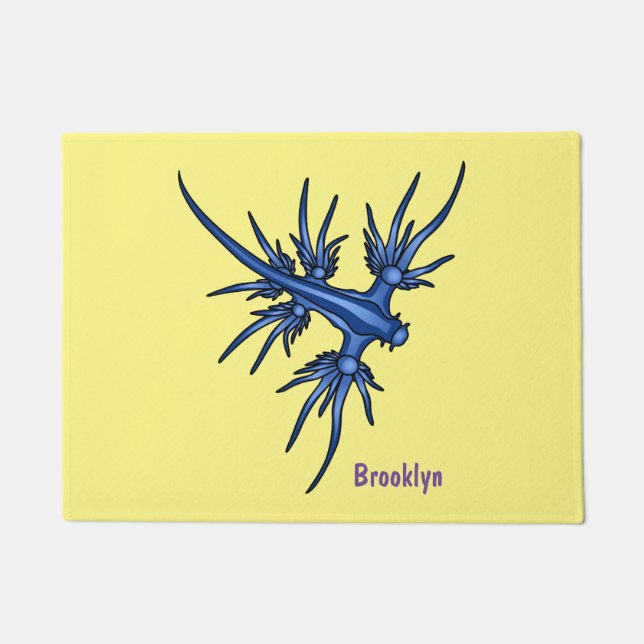 Felpudo Ilustracion de dragón azul (Anverso)