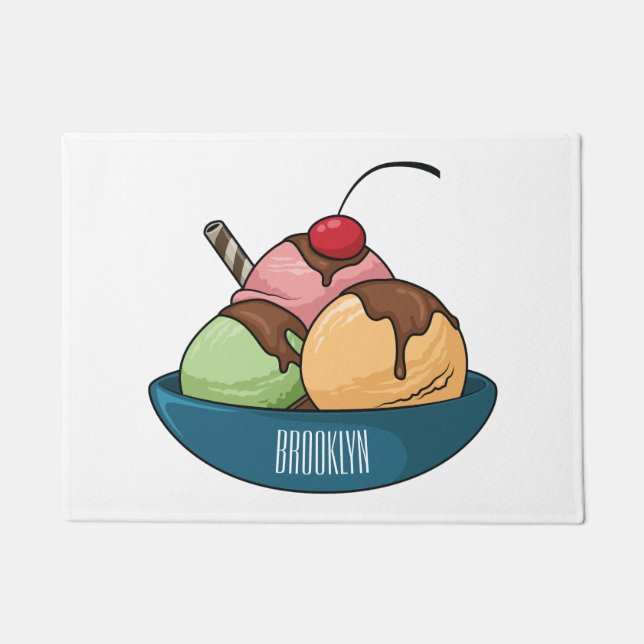 Felpudo Ilustracion de helado personalizado (Anverso)