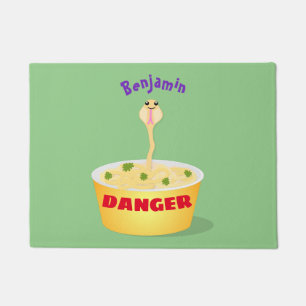 Felpudo Ilustración de humor de dibujos animados de fideos