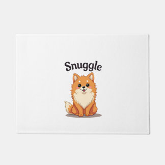 Felpudo Ilustración de perro lindo Pomerania Snuggle Vinta