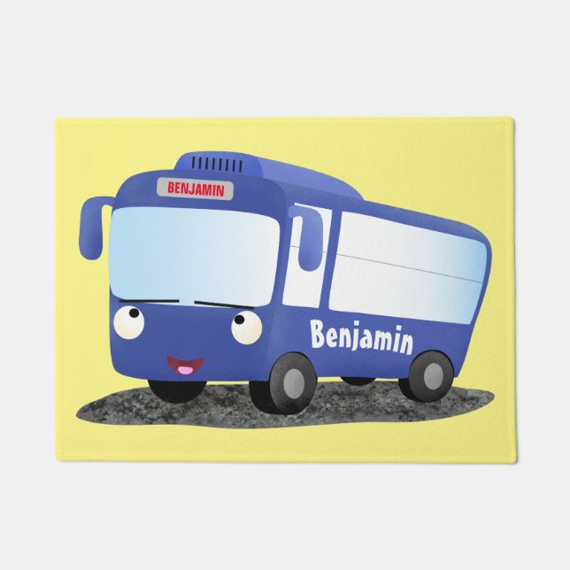 Felpudo Ilustracion de personalizado de autobús moderno az (Anverso)