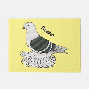 Felpudo Ilustracion de personalizado de ave de pichón Escu