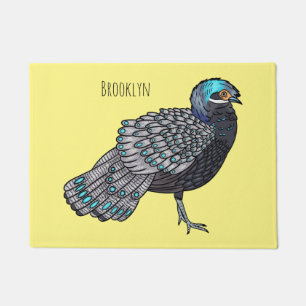 Felpudo Ilustracion de personalizado de aves de pavo real