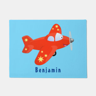 Felpudo Ilustracion de personalizado de avión rojo con vue