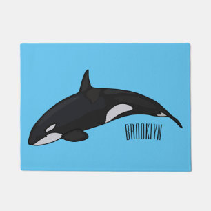 Felpudo Ilustracion de personalizado de ballenas asesina