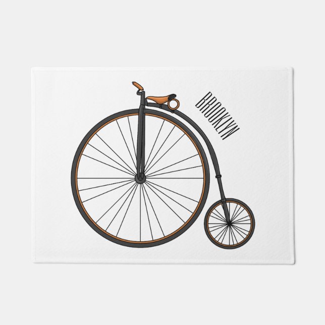 Felpudo Ilustracion de personalizado de bicicletas de alta (Anverso)