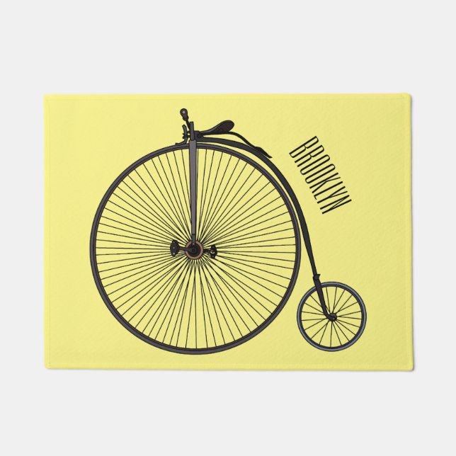 Felpudo Ilustracion de personalizado de bicicletas de alta (Anverso)