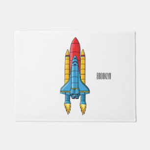 Felpudo Ilustracion de personalizado de buques de cohetes