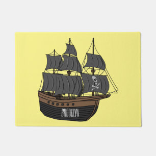 Felpudo Ilustracion de personalizado de buques piratas