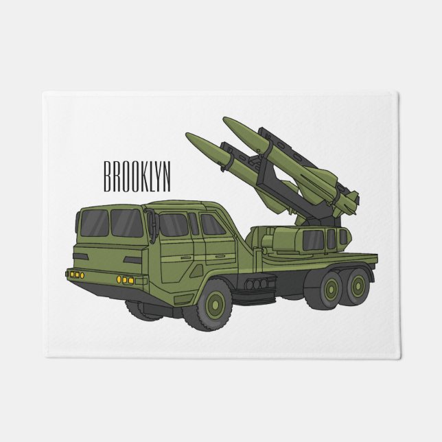 Felpudo Ilustracion de personalizado de camiones de misile (Anverso)