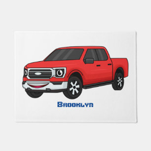 Felpudo Ilustracion de personalizado de camioneta roja