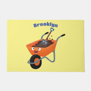Felpudo Ilustracion de personalizado de carretilla naranja