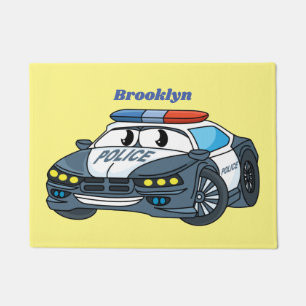 Felpudo Ilustracion de personalizado de coche de policía f