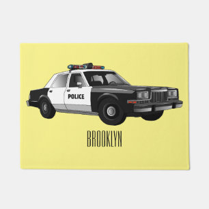 Felpudo Ilustracion de personalizado de coches de policía