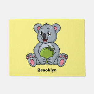 Felpudo Ilustracion de personalizado de coco y koala cuta