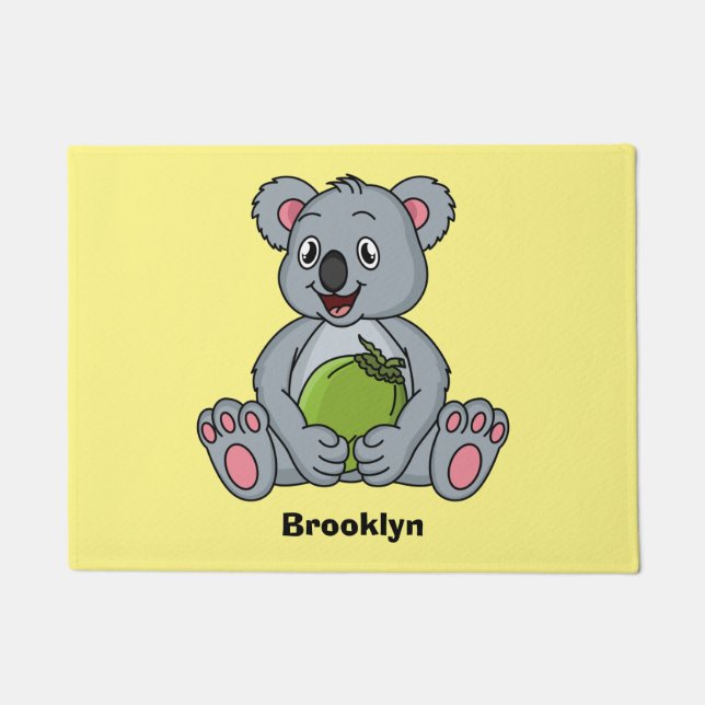 Felpudo Ilustracion de personalizado de coco y koala cuta (Anverso)