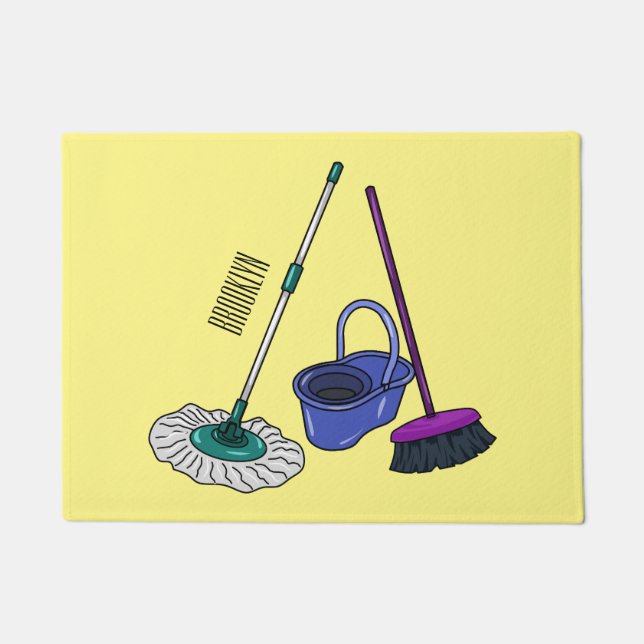 Felpudo Ilustracion de personalizado de escobas y mopas (Anverso)