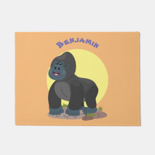 Felpudo Ilustracion de personalizado de gorila grande y fe