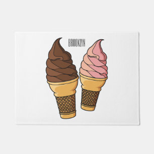 Felpudo Ilustracion de personalizado de helado de cono