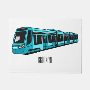 Felpudo Ilustracion de personalizado de locomotora eléctri