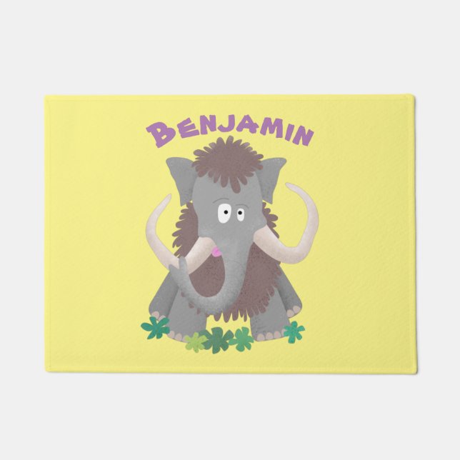 Felpudo Ilustracion de personalizado de mamut bobo gracios (Anverso)