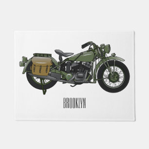 Felpudo Ilustracion de personalizado de motocicleta de cru