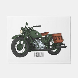 Felpudo Ilustracion de personalizado de motocicleta de cru
