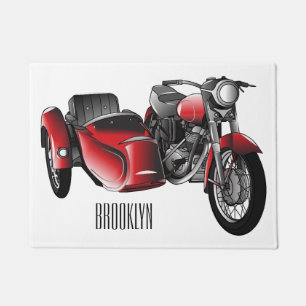 Felpudo Ilustracion de personalizado de motocicletas Sidec