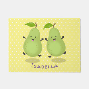 Felpudo Ilustracion de personalizado de par de pera cúpula
