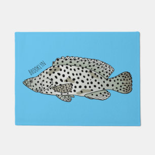 Felpudo Ilustracion de personalizado de peces de mero de j