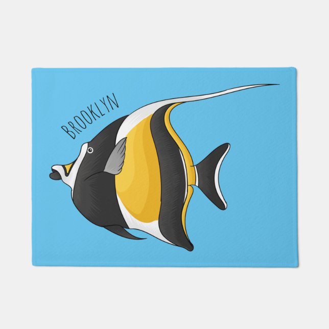 Felpudo Ilustracion de personalizado de peces moro (Anverso)