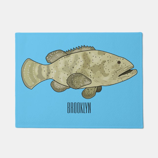 Felpudo Ilustracion de personalizado de pescado de grupo (Anverso)