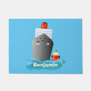 Felpudo Ilustracion de personalizado de remolcador de barc