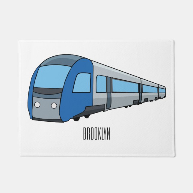 Felpudo Ilustracion de personalizado de trenes eléctricos (Anverso)