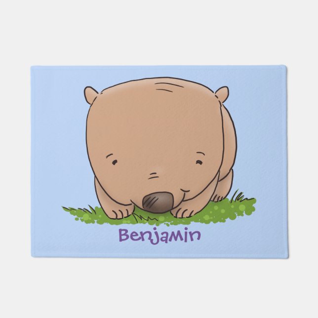 Felpudo Ilustracion de personalizado de wombat para bebé l (Anverso)