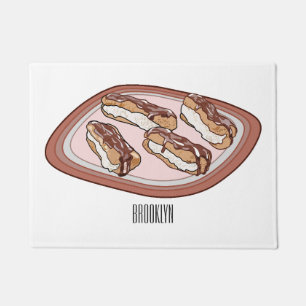 Felpudo Ilustracion de personalizado eclair de chocolate