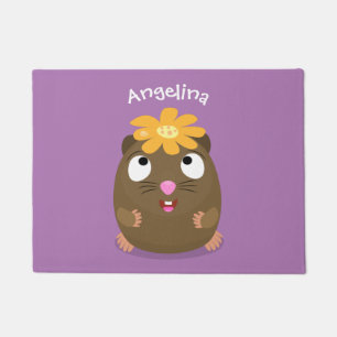 Felpudo Ilustracion de personalizado feliz de conejillo de