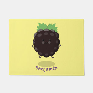 Felpudo Ilustracion de personalizado morado de moras alegr