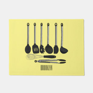 Felpudo Ilustracion de personalizados utensiales de cocina